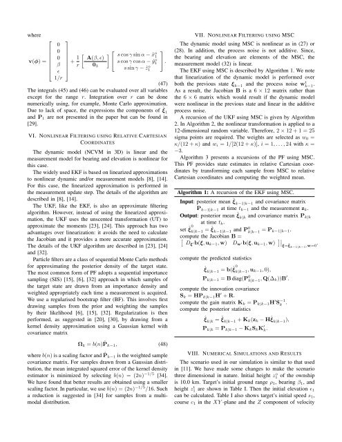 Comparison of Angle-only Filtering Algorithms in 3D using Cartesian ...