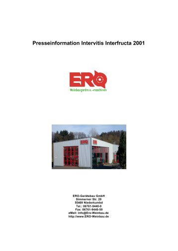 Presseinformation Intervitis Interfructa 2001 - Ero-Gerätebau Gmbh