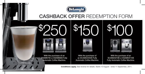 delonghi cashback coupon nummer