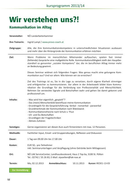 kursprogramm 2013.pdf - Landarbeiterkammer