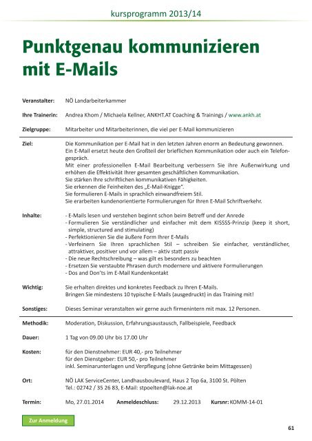 kursprogramm 2013.pdf - Landarbeiterkammer