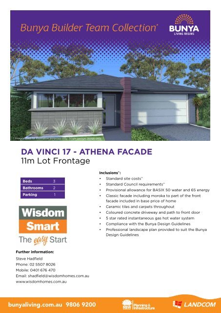 Da Vinci 17 | Athena Facade | 11m Lot Frontage | 3 Bed - Landcom