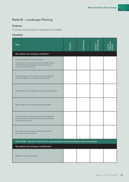 Landcom Book 4 Maintenance - WSUD