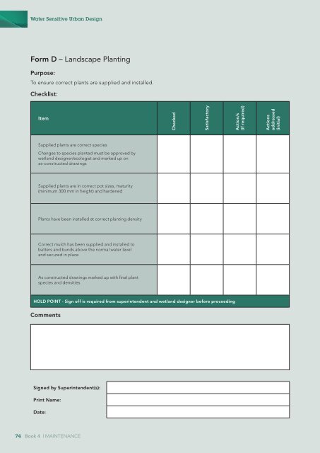 Landcom Book 4 Maintenance - WSUD