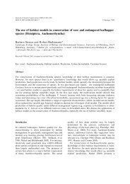 The use of habitat models in conservation of rare and endangered ...