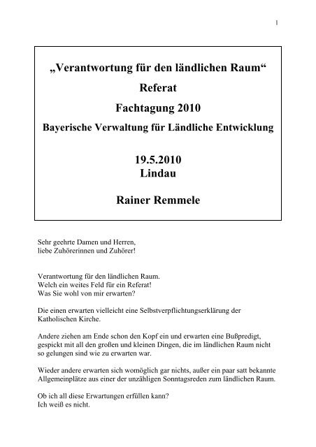 Rainer Remmele - Ländliche Entwicklung in Bayern