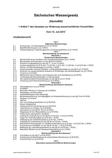 Sächsisches Wassergesetz (SächsWG) - PDF / 650 KB