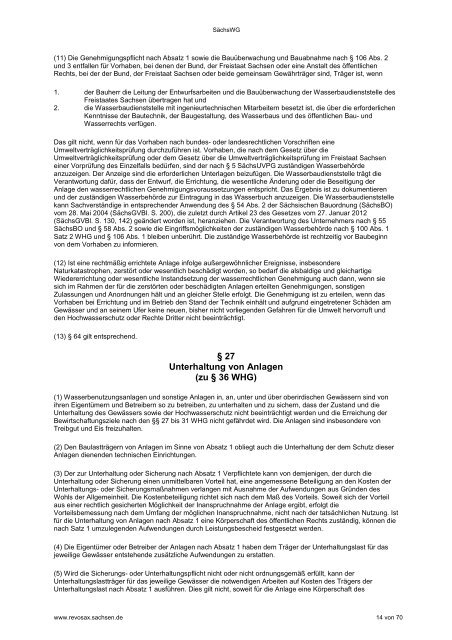 Sächsisches Wassergesetz (SächsWG) - PDF / 650 KB