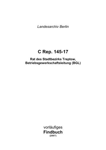 2/1-spaltig, mit EinrÃ¼ckung ab Titelfeld - Landesarchiv Berlin