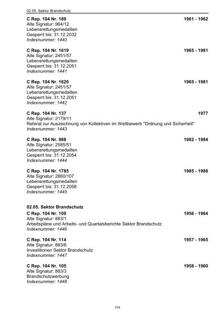 2/1-spaltig, Einrückung ab Titelfeld, Text vor Sperrvermerken