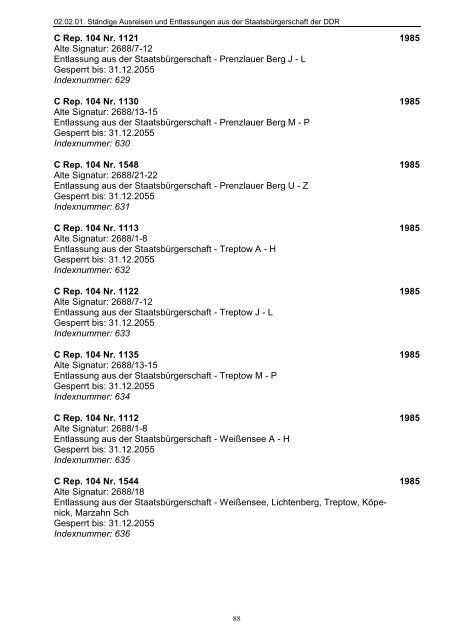 2/1-spaltig, Einrückung ab Titelfeld, Text vor Sperrvermerken