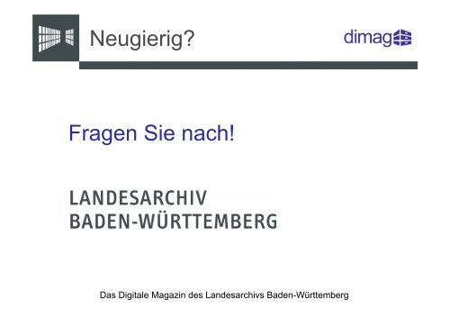 DIMAG - Landesarchiv Baden WÃ¼rttemberg