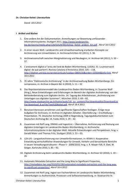 Publikationen (Keitel) (application/pdf 335.5 KB) - Landesarchiv ...