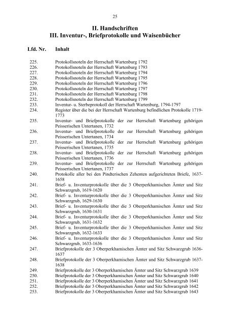 Herrschaftsarchiv Wartenburg - OberÃ¶sterreichisches Landesarchiv