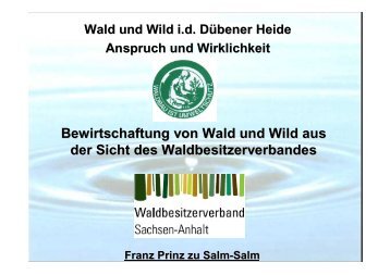 Bewirtschaftung von Wald und Wild aus der Sicht des ...