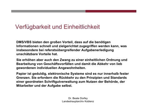 Schriftgutverwaltung - Landeshauptarchiv Koblenz