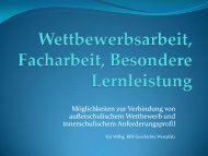 Wettbewerbsarbeit, Facharbeit, Besondere Lernleistung