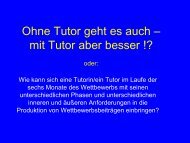 Ohne Tutor geht es nicht – oder doch ? oder: