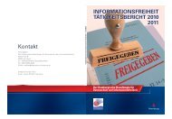 Tätigkeitsbericht Informationsfreiheit 2010 / 2011 - Der ...