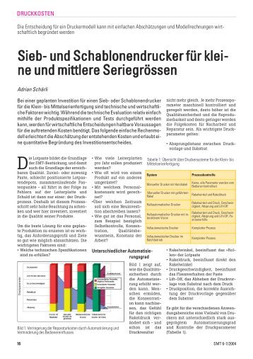 Sieb- und Schablonendrucker für klei- ne und mittlere ... - Essemtec