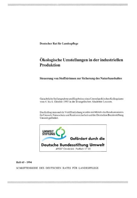 Ökologische Umstellungen in der industriellen Produktion