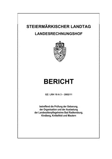 Landesaltenpflegeheime - beim Landesrechnungshof Steiermark