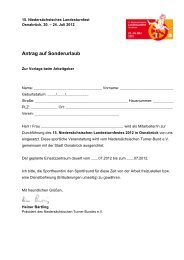 Antrag auf Sonderurlaub - Landesturnfest 2012