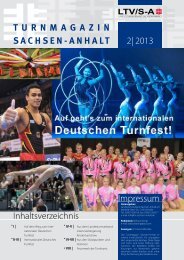 Inhaltsverzeichnis 2| 2013 TurnMagazin SachSen-anhalT Impressum