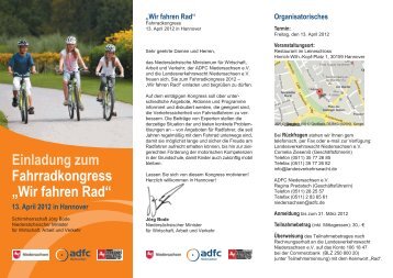 finden Sie die Einladung zum Fahrrad-Kongress 2012.