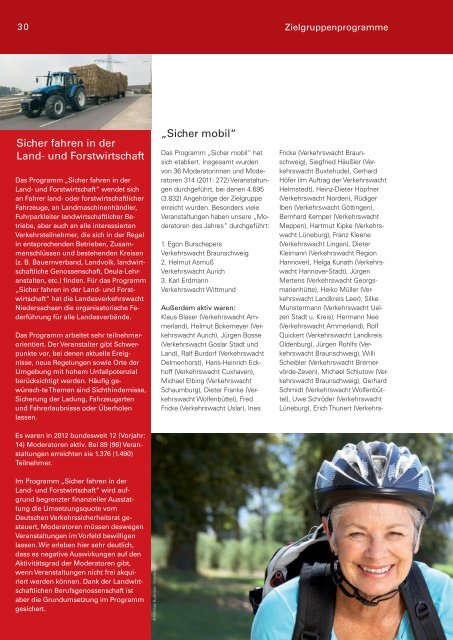 LVW Jahresbericht 2012 - Landesverkehrswacht Niedersachsen eV