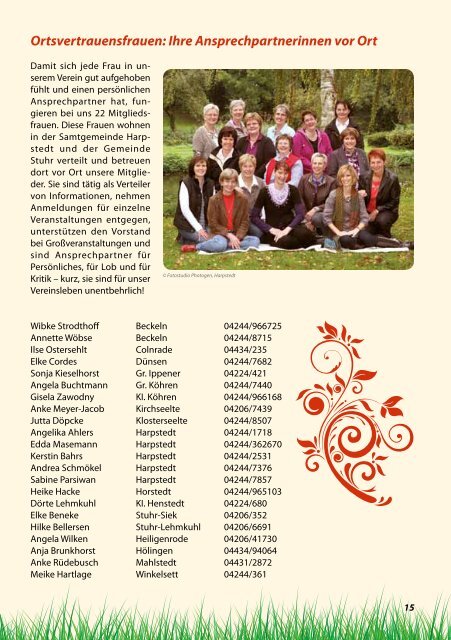 LandFrauen Harpstedt-Heiligenrode, Programm 2014/2015