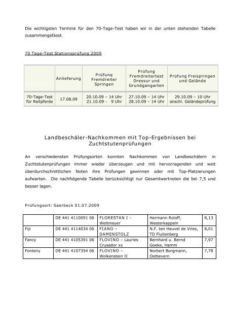 Neues aus dem LandgestÃ¼t - Landesregierung Nordrhein-Westfalen