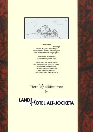 Aktuelle Speisekarte zum Download - Landhotel Altjocketa