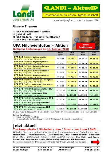 UFA Milchviehfutter â Aktion - LANDI Jungfrau AG