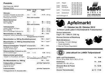 Apfelmarkt - LANDI Wiggen