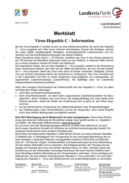 Merkblatt Hepatitis C - Landkreis Fürth