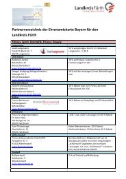 Partnerverzeichnis der Ehrenamtskarte Bayern für den Landkreis Fürth