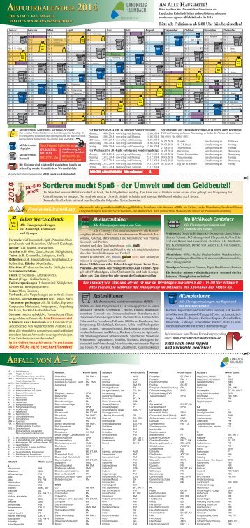 AbfuHrkAlender 2014 - Landkreis Kulmbach