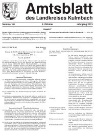 Amtsblatt des Landkreises Kulmbach - Landkreis Kulmbach