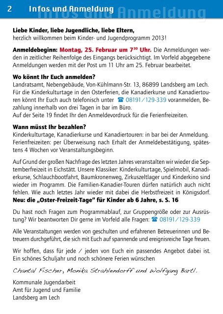 Programmheft Kinder- und Jugendprogramm 2013 - Landkreis ...