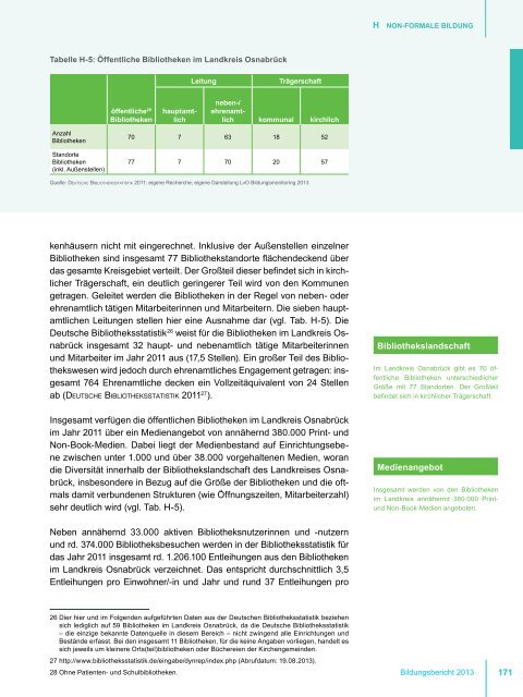 BILDUNGSBERICHT 2013 - Landkreis Osnabrück