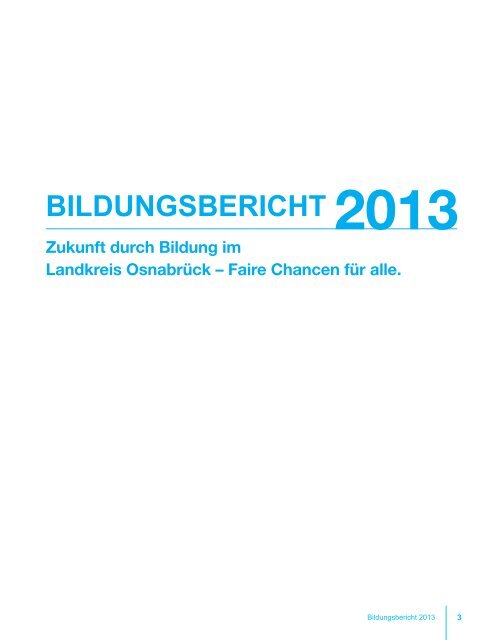 BILDUNGSBERICHT 2013 - Landkreis Osnabrück