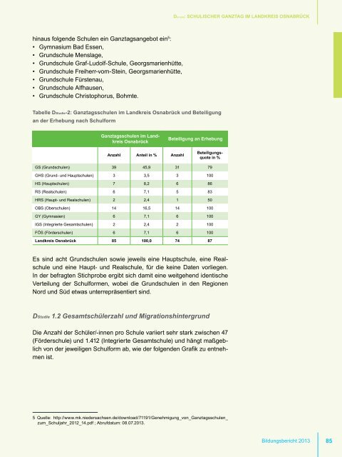 BILDUNGSBERICHT 2013 - Landkreis Osnabrück