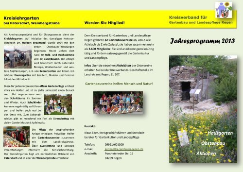 Jahresprogramm 2013 - Landkreis Regen