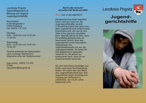 Flyer der Jugendgerichtshilfe des Landkreises ... - Landkreis Prignitz