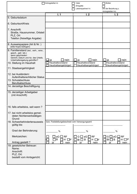 Antrag auf Sozialhilfe - Landkreis Rostock