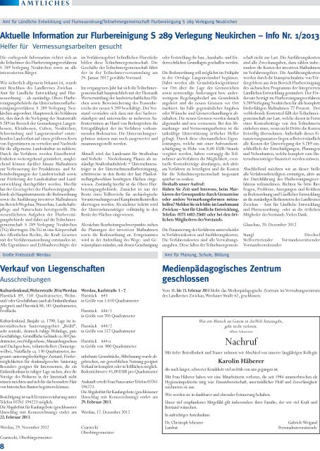 Januar 2013 - Landkreis Zwickau