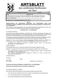 AMTSBLATT - Landratsamt Nordhausen