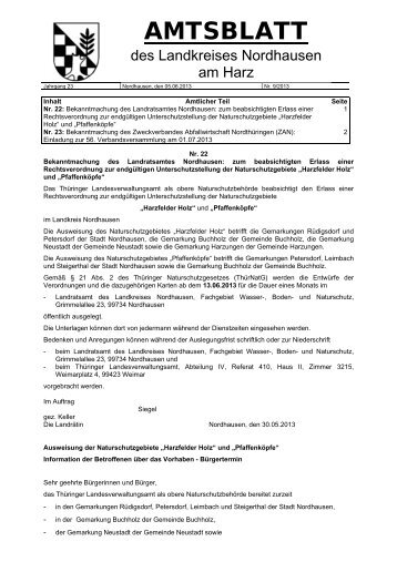 AMTSBLATT - Landratsamt Nordhausen