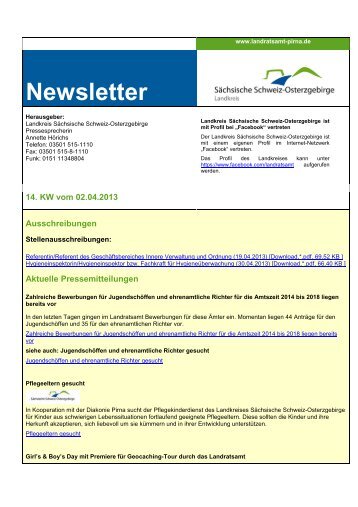 Newsletter vom 02.04.2013 - 14. KW [Download,*.pdf, 0,15 MB ]